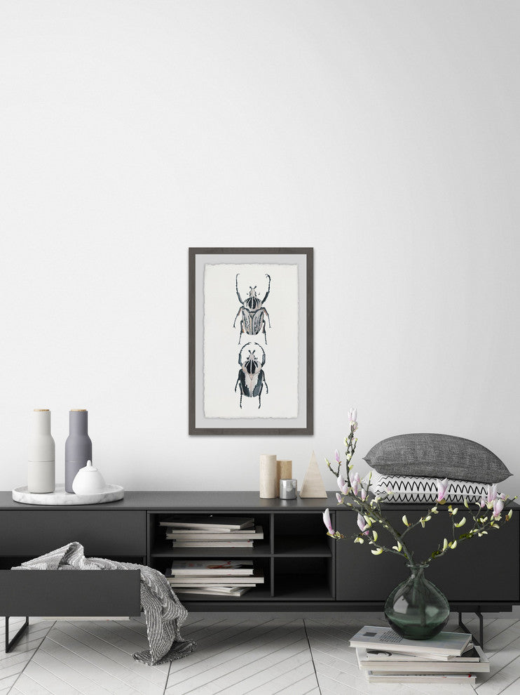 "Beetle Duo" Framed Painting Print, 12"x18"