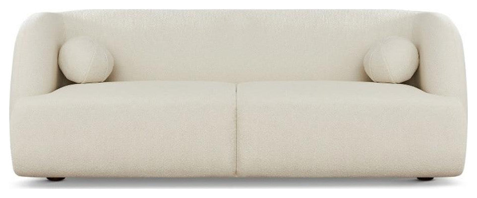 Querno Modern Luxury Japandi Style Boucle Fabric Curvy Sofa Couch in Cream