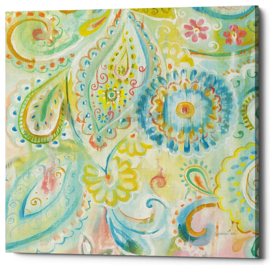 "Spring Dream Paisley XII" by Danhui Nai Giclee Canvas Wall Art, 37"x37"