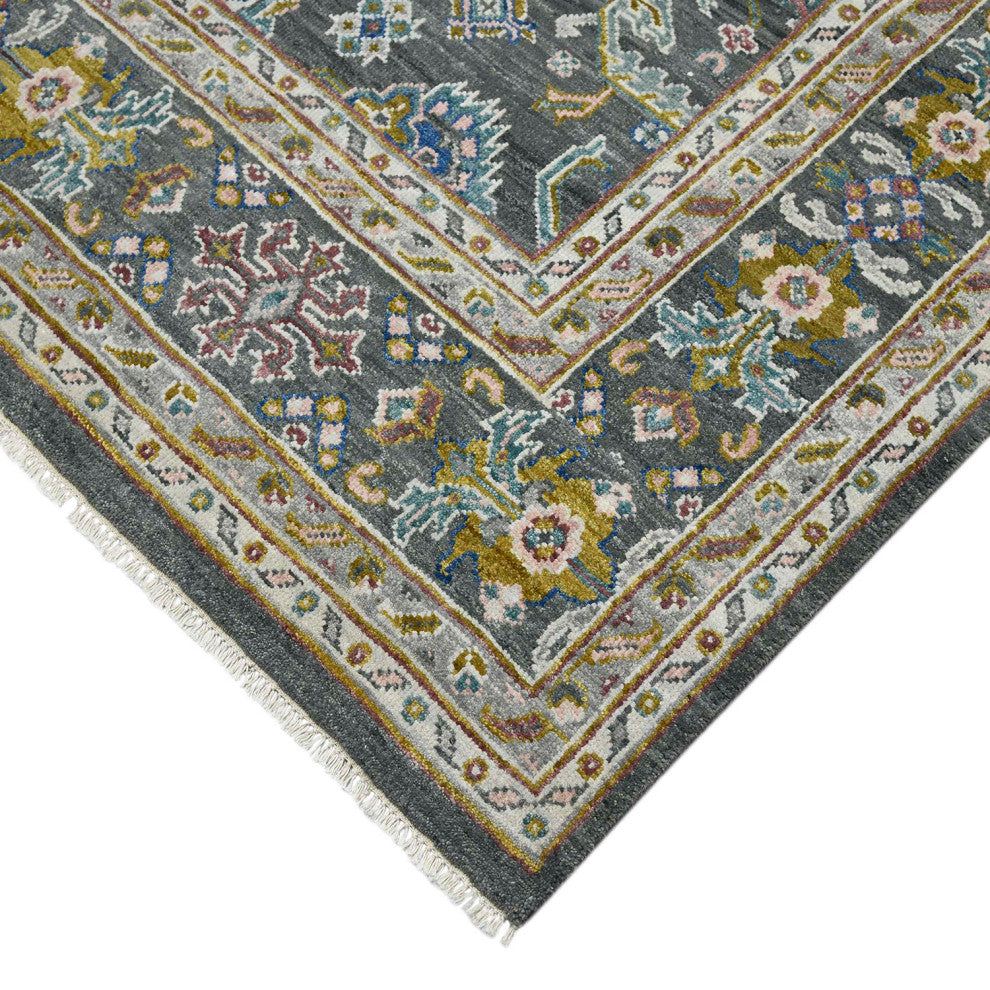 Bristol Harrow Runner, Gray, 2'8" x 8', Bordered