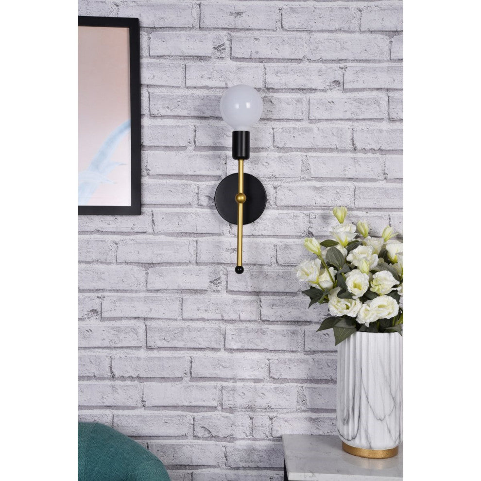 Living District Keely 1-LT Wall Sconce LD2356BKR, Black
