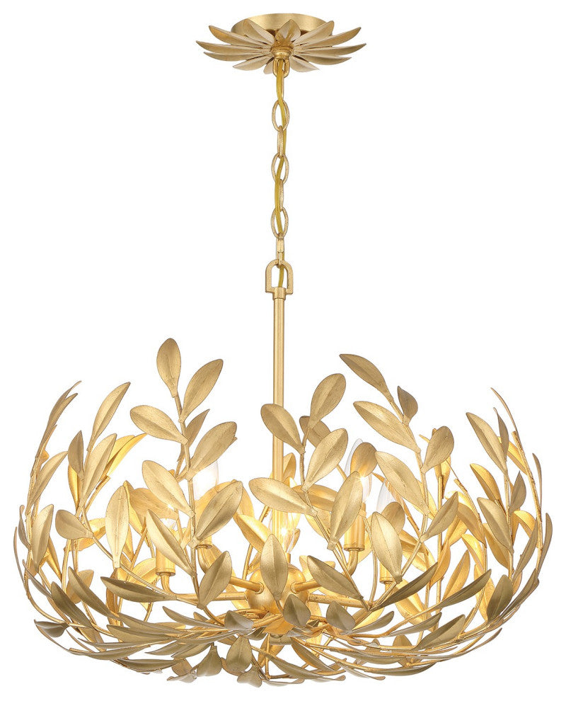 Broche 5-Light Chandelier, Antique Gold
