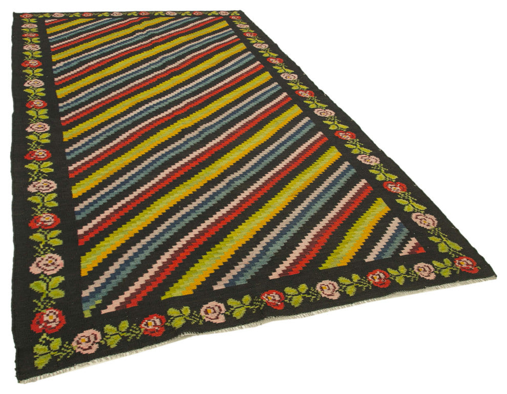 Rug N Carpet - Handmade Bessarabian 5' 8'' x 10' 2'' Antique Rose Kilim Rug