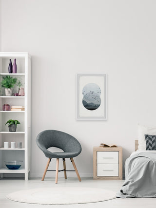 "Circle Birds" Framed Painting Print, 12"x18"