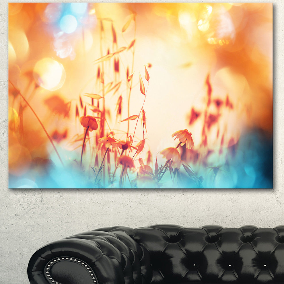 Beautiful Little Summer Flowers View, Floral Canvas Art Print, 40"x30"