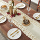 Hand Felted Wool Floral Border Table Runner in Cream, 16x90"
