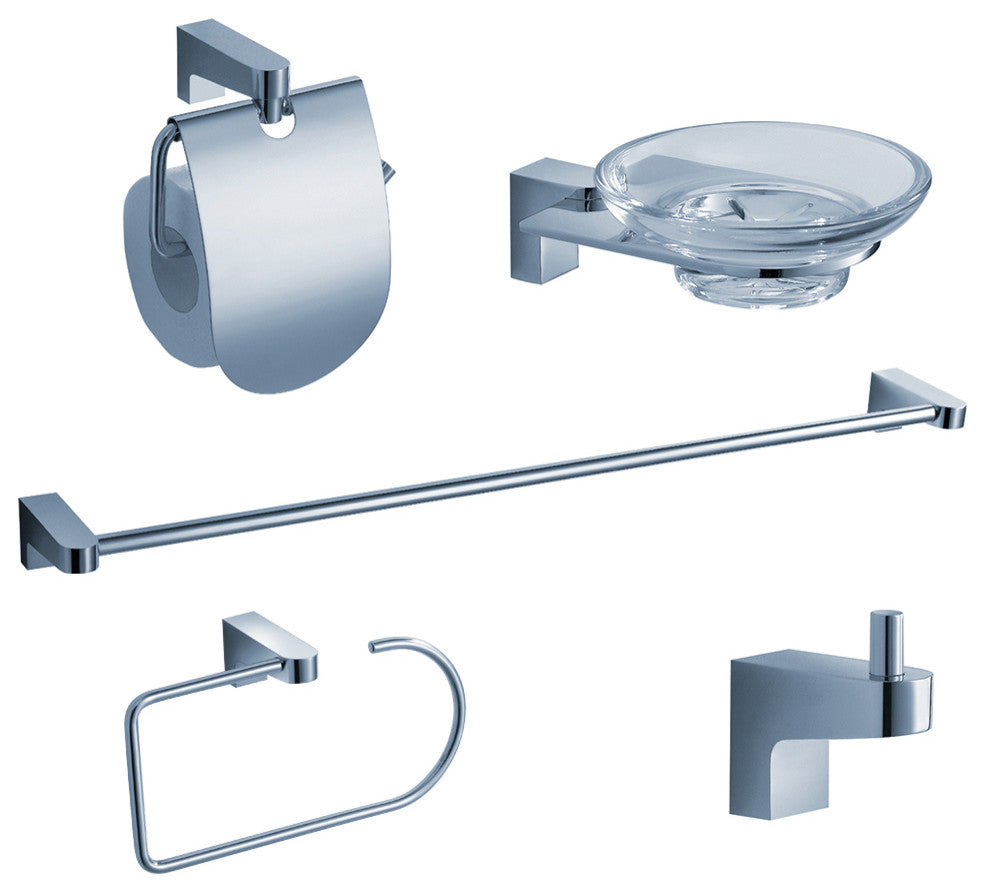 Fresca Generoso 5-Piece Bathroom Accessory Set, Chrome