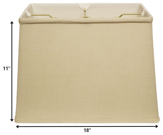 18" Pale Brown Throwback Rectangle Linen Lampshade