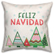 Feliz Navidad Trees 18x18 Spun Poly Pillow
