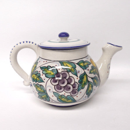 Deruta Ceramiche Sberna Frutta Grapes Tea Set with Teapot and Cream and Sugar