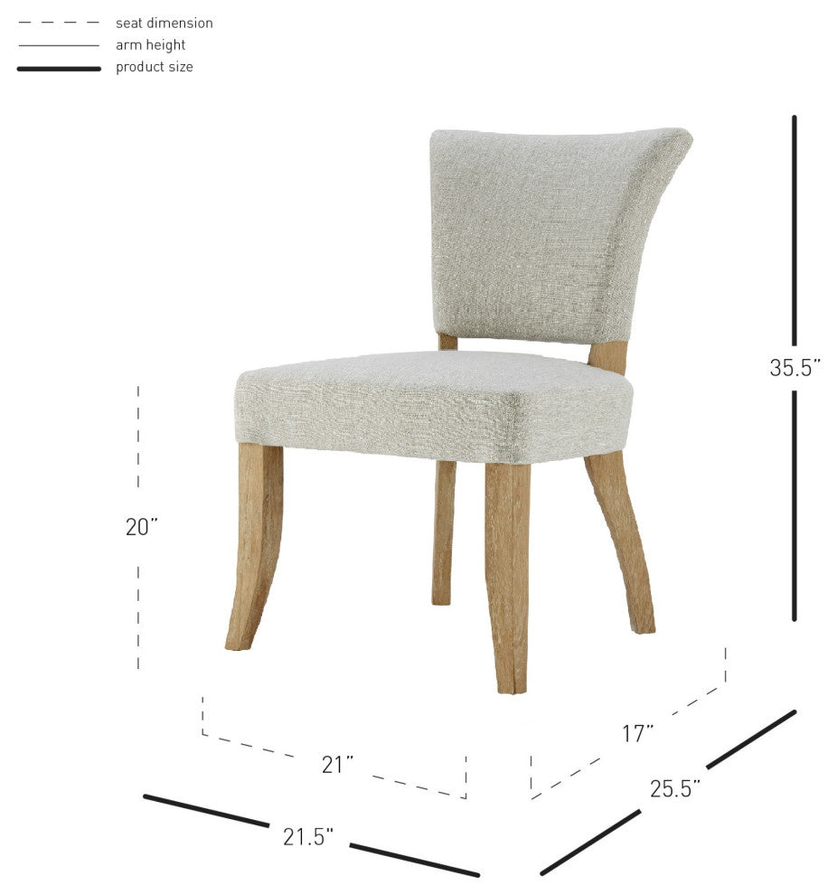 Austin Fabric Dining Side Chair, Rice