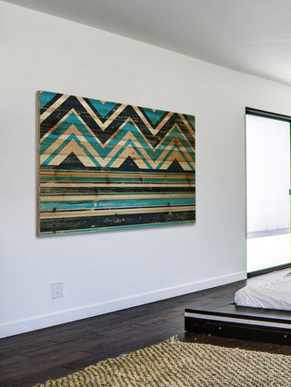 "Angles on Top" Painting Print on Natural Pine Wood