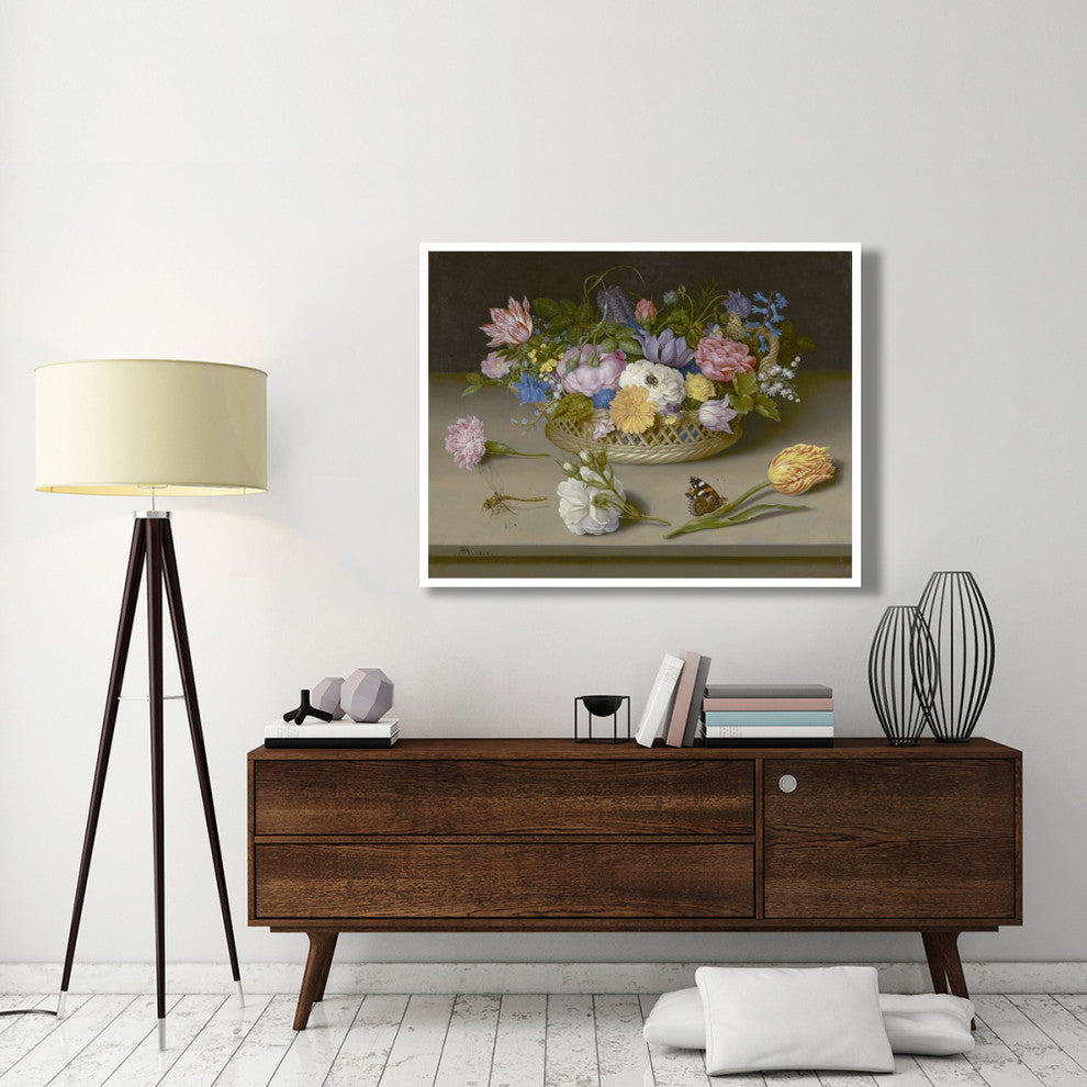 "Flower Still Life" Digital Paper Print by Ambrosius Bosschaert, 50"x38"