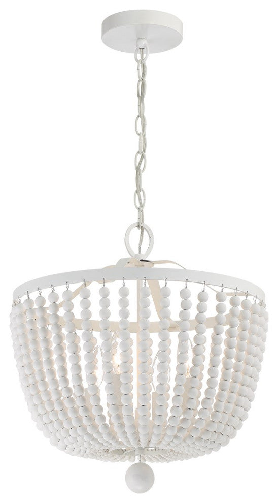 Crystorama Rylee 4 Light Chandelier 604-MT, Matte White