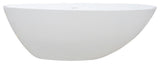 Aqua Eden 63" Solid Surface White Stone Freestanding Tub w/Drain, Matte White