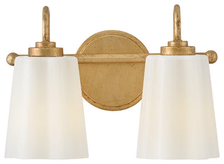 Lark Honey Small Two Light Vanity, Distressed Brass