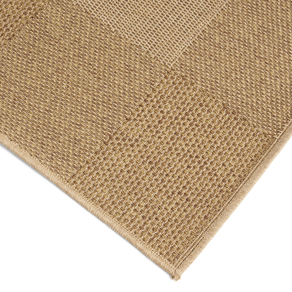 Boggio Indoor/Outdoor Area Rug, Natural, 120 W X 94 D X 0.16 H