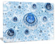 Light Blue Fractal Exotic Planet, Oversized Abstract Canvas Art Print, 60x40