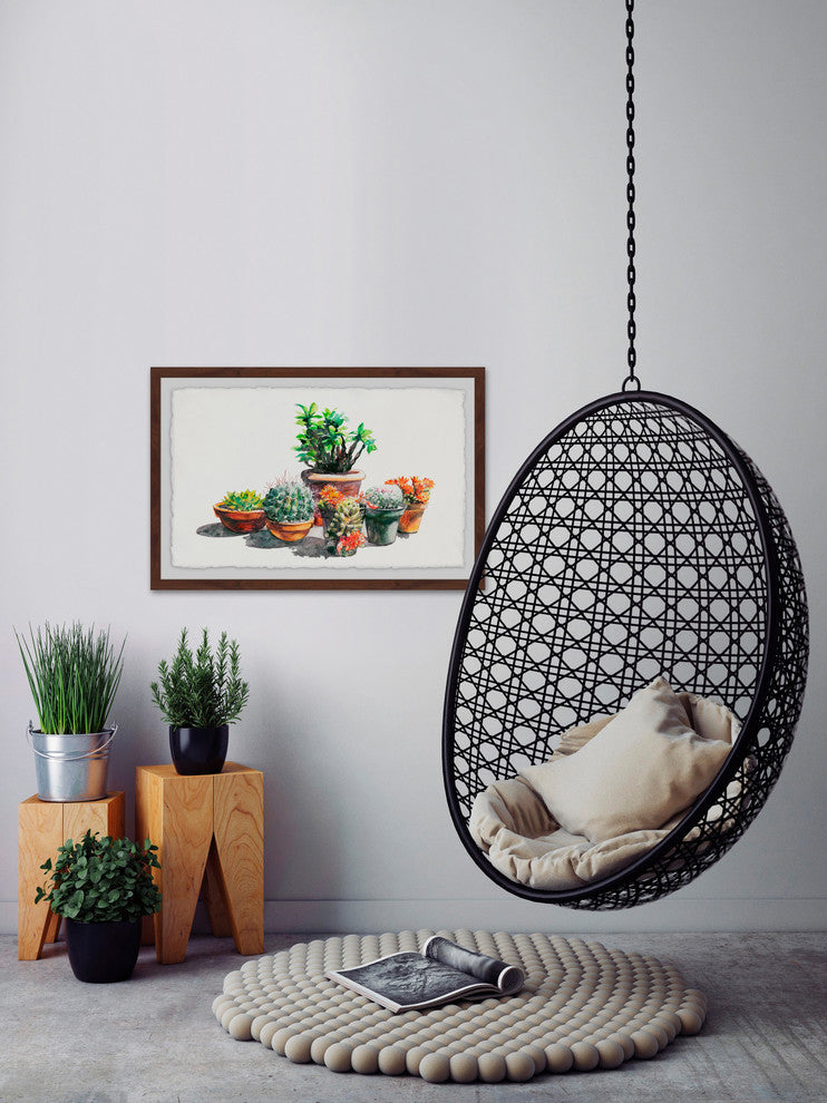 "Potted Plant Arrangement" Framed Painting Print, 18"x12"
