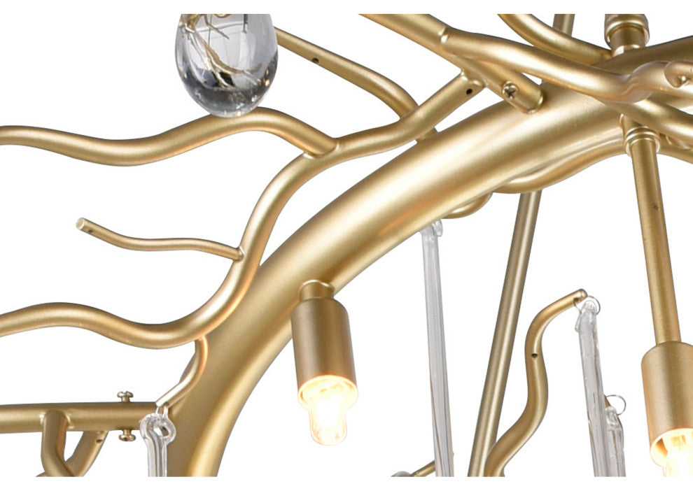 Anita 12 Light Chandelier With Gold Leaf Finish