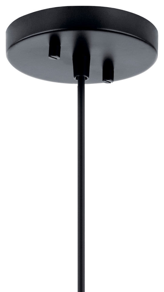 Avery 11.25" 1 Light Mini Pendant With Clear Seeded Glass, Black