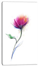 Vector Watercolor Floral Design, Large Floral Canvas Art Print, 16"x32"