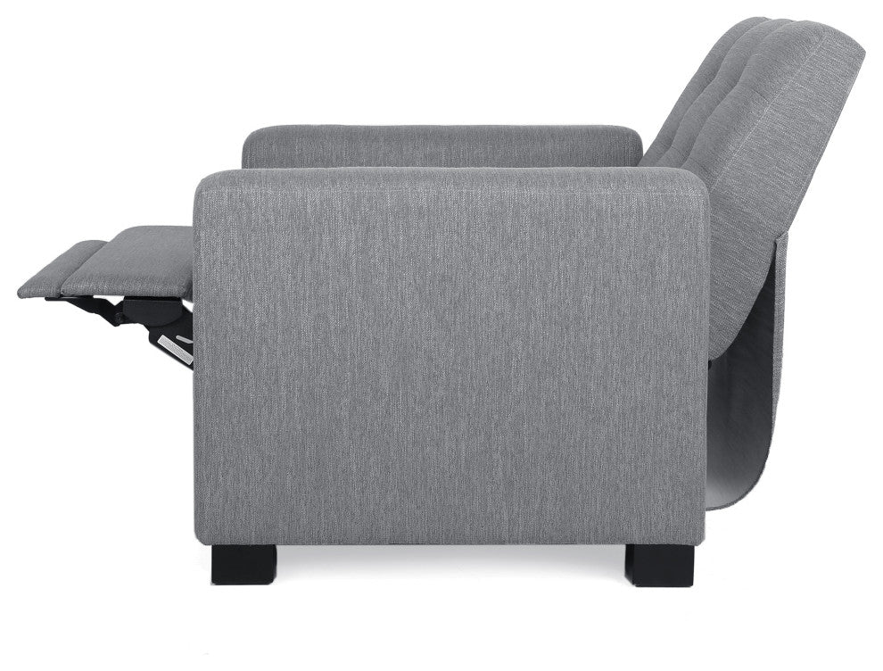 Langseth Contemporary Tufted Pushback Recliner, Grey/Dark Brown, Fabric