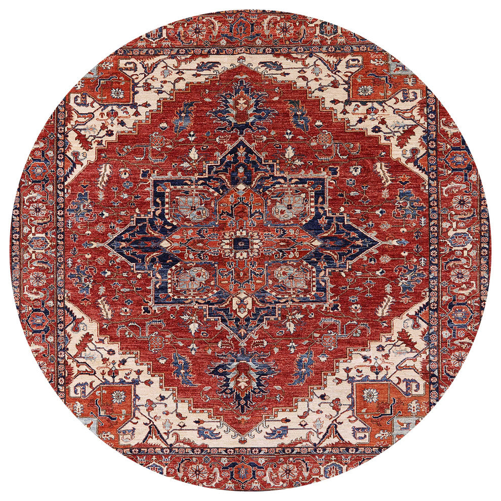 Ahgly Company Indoor Round Mid-Century Modern Area Rugs, 7' Round