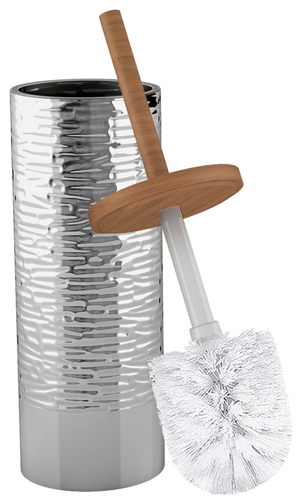nu steel Round Shape Stainless Steel Toilet Brush Holder