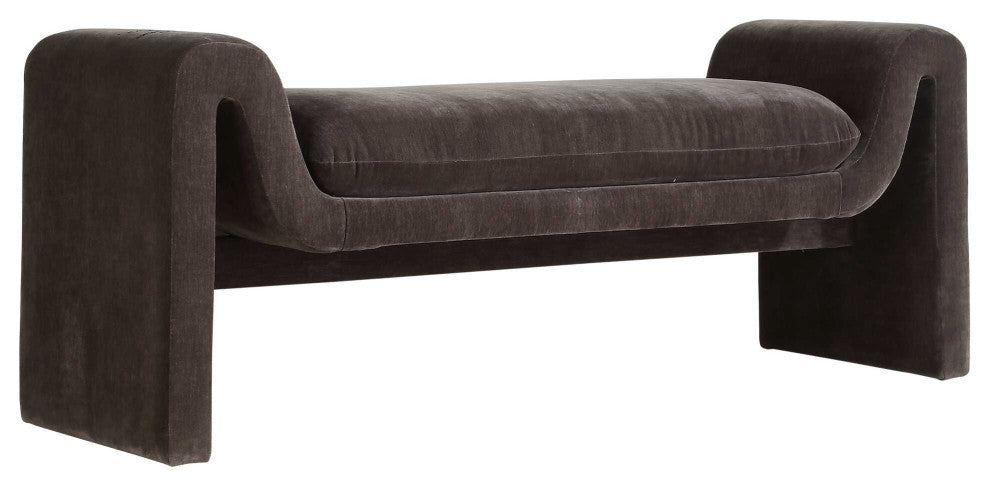 Uttermost Manson Modern Charcoal Bench