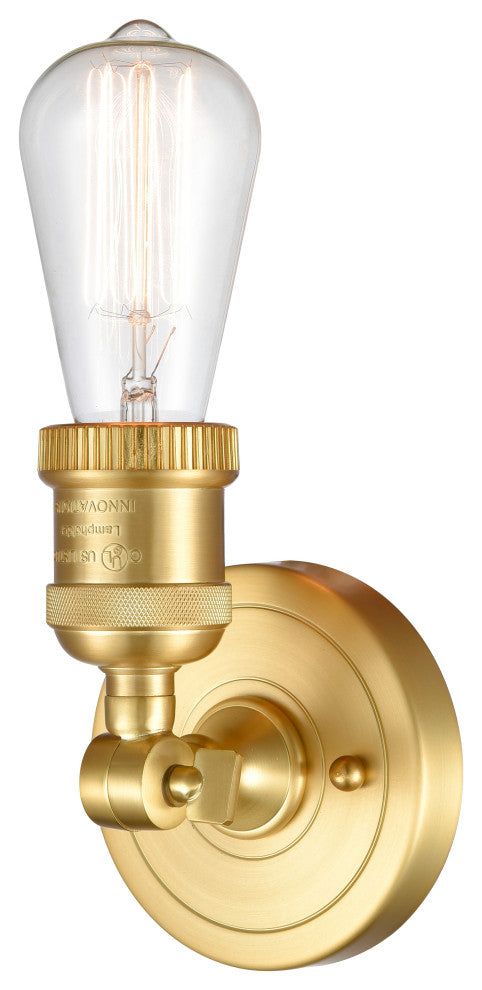 Bare Bulb 1 Light ADA Compiant Sconce, Satin Gold