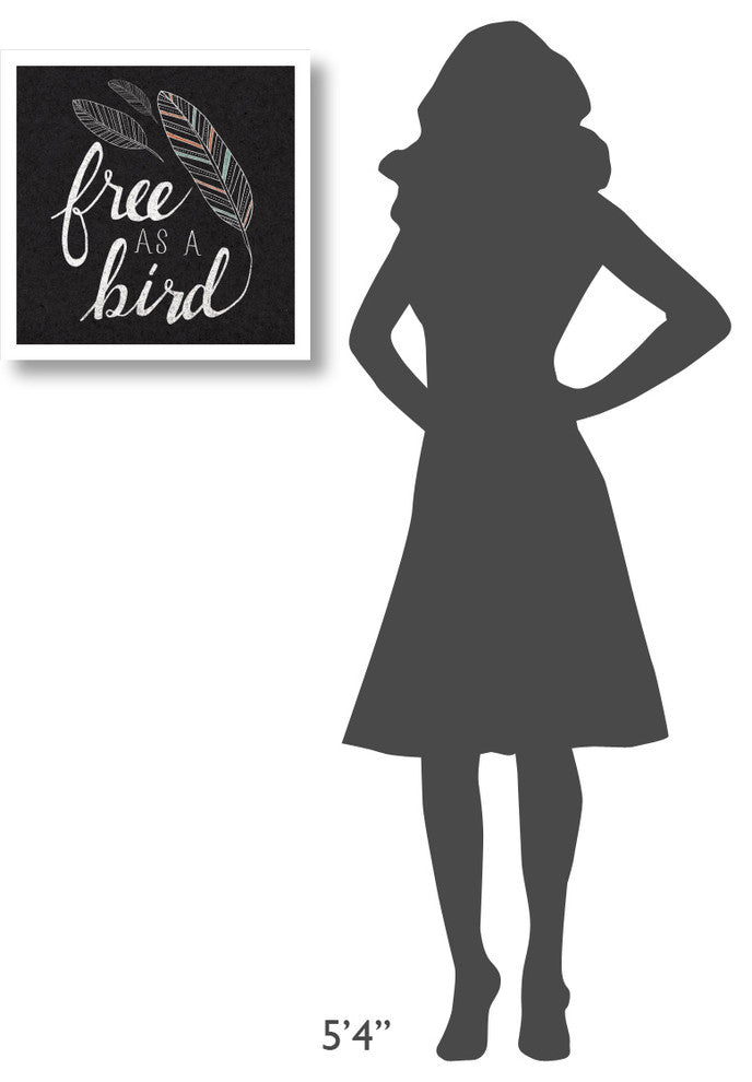 "Free as a Bird Black" Digital Paper Print by Laura Marshall, 20"x20"