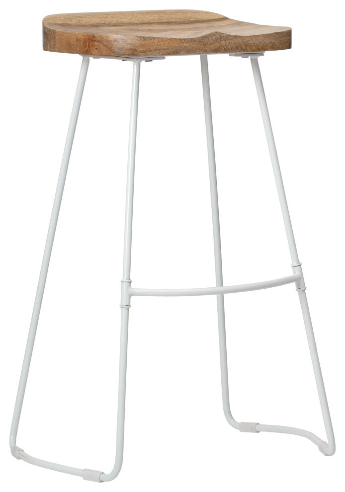 Asher 30" Saddle Seat Bar Stool, Natural