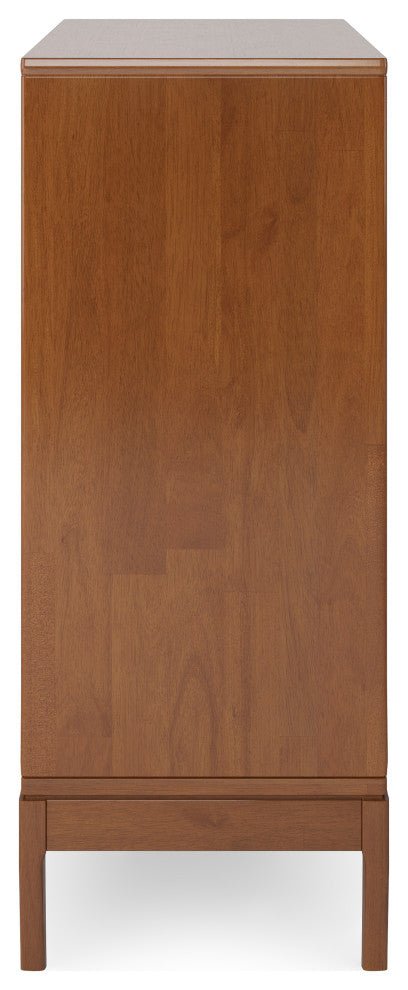 Harper Solid Hardwood Medium Storage Cabinet, Teak Brown