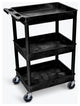 Luxor 3-Shelf Black Tub Cart