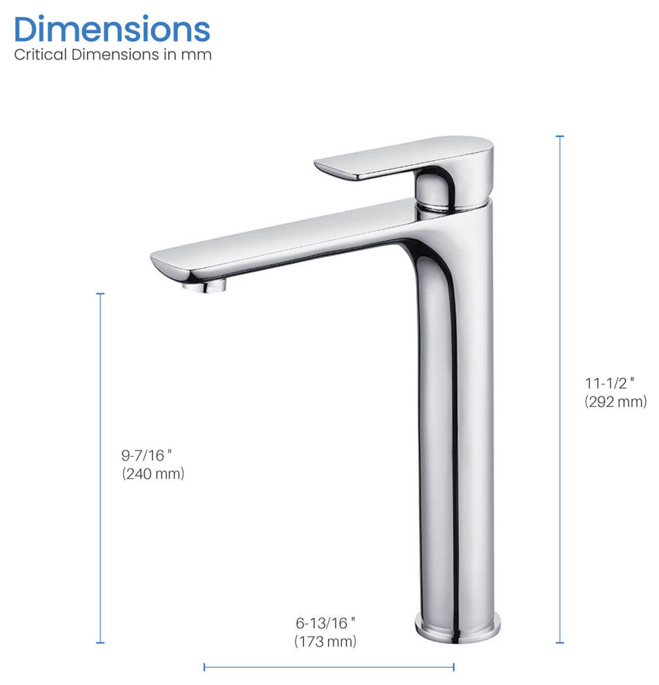 Tender-T Single Handle Bathroom Vessel Sink Faucet, Chrome