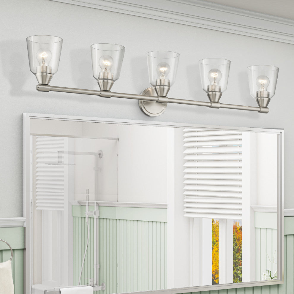 Catania 5-Light Brushed Nickel Large Vanity Sconce