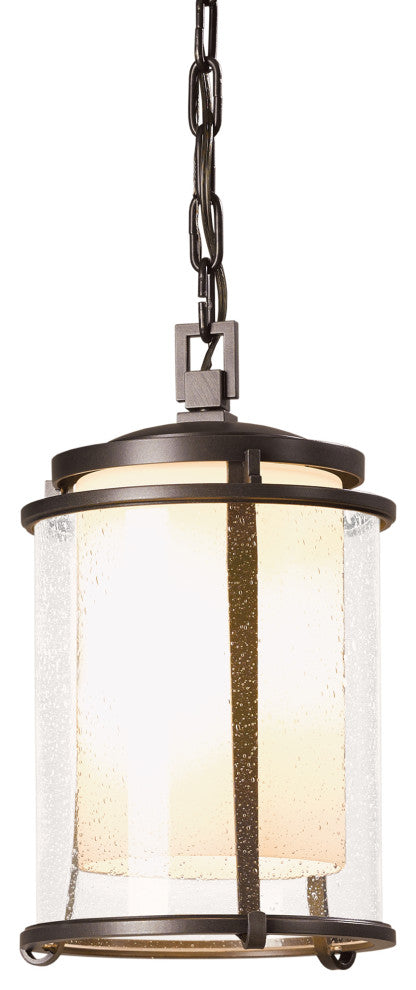 Meridian Outdoor Ceiling Fixture, Coastal Bronze Finish, Opal and Seeded Glass