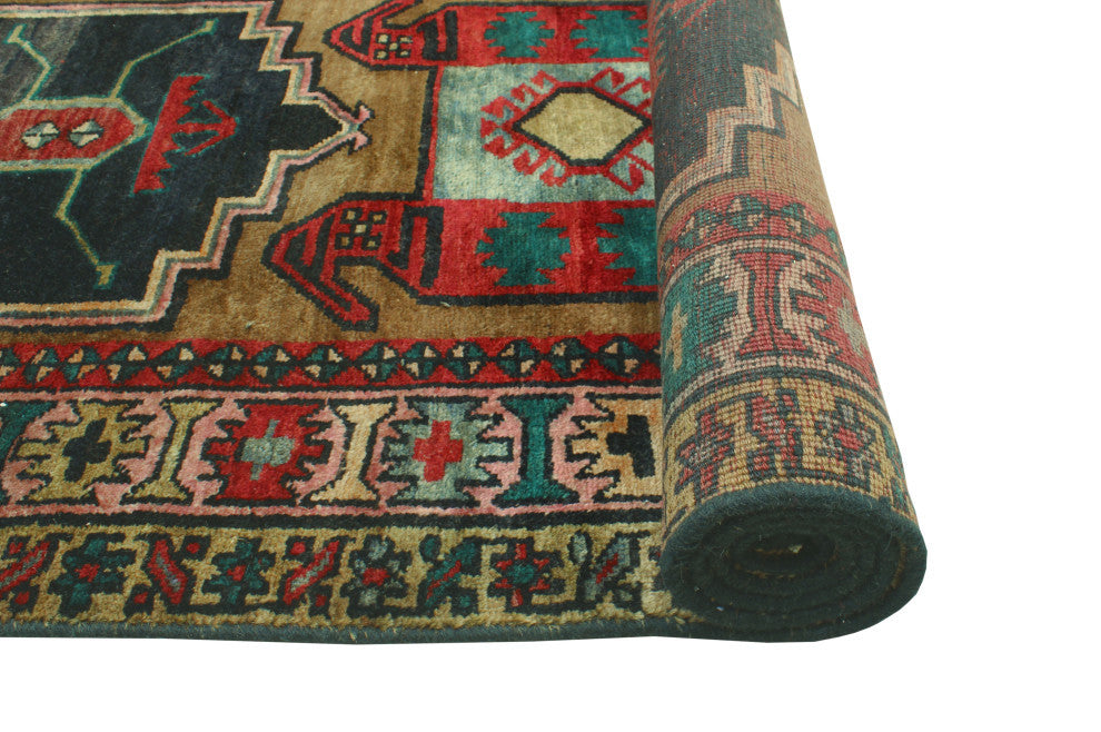 Fine Vintage Distressed Nuro Brown/Charcoal Runner, 3'5 x 9'6