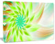 Huge Bright Green Fractal Flower, Floral Canvas Art Print, 20"x12"