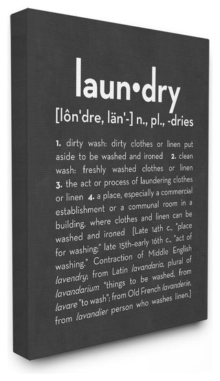 Laundry Definition Typography, Canvas, 16"x20"