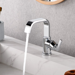 Luxier BSH14-S Single-Handle Bathroom Faucet with Drain, Chrome