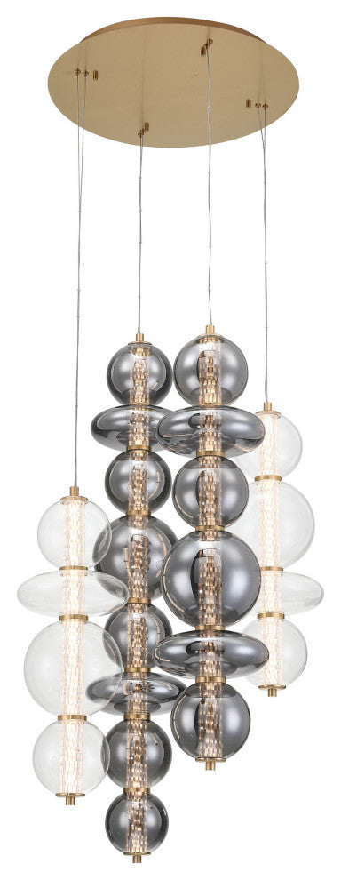 Atomo 4L 30" Gold Mix Chandelier