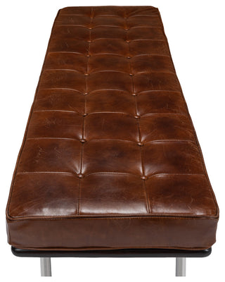 Mid Century Leather Bench