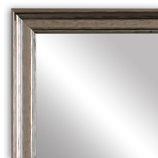 Crenshaw Framed Wall Mirror, Pewter, 28" X 60"