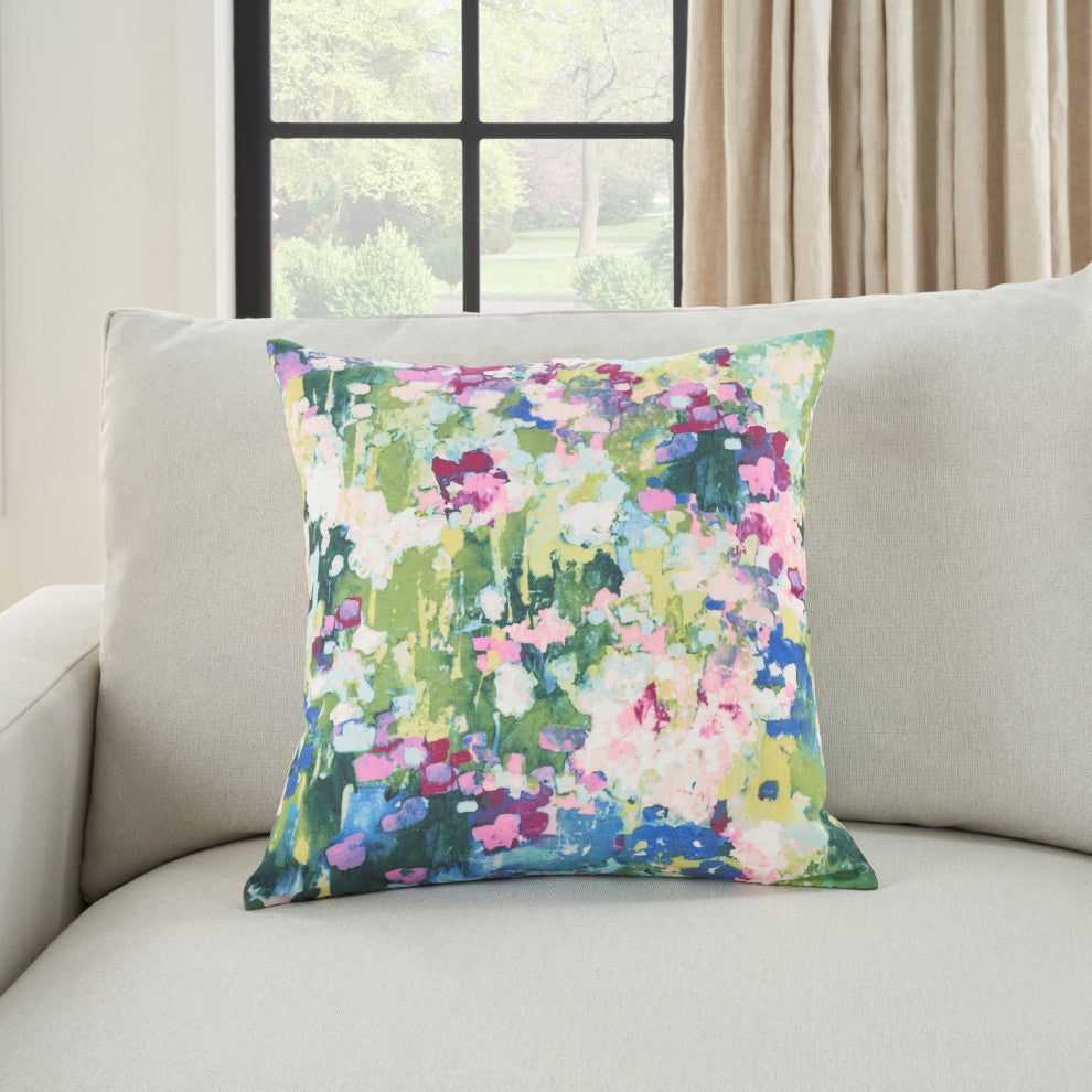 Nourison Home 18"x18" Indoor Plw Garden Gesture Multicolor Throw Pillows