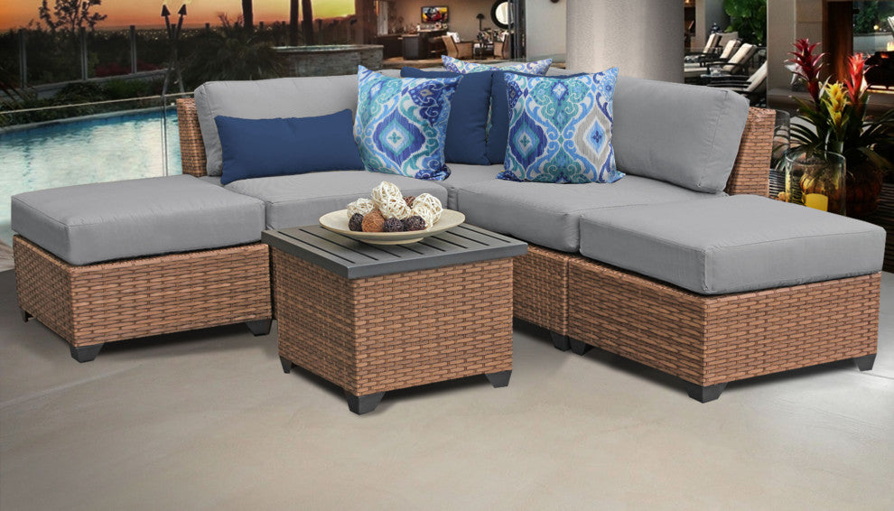Laguna 6 Piece Outdoor Wicker Patio Furniture Set 06f