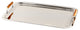 Nickel Rectangular Tray With Bamboo