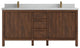 Elizabeth 72 Double Sink Bath Vanity in Dark Walnut Teak 2" Carrara Quartz