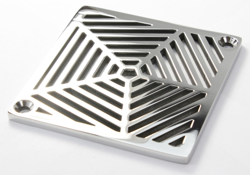 Shower Drain, Schluter-Kerdi Replacement Cover, Geometric Pentagon Grate, Polished Stainless Steel
